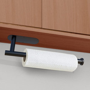 Kitchen Paper Holder Under Cabinet Wall Mount Adhesive Towel Black