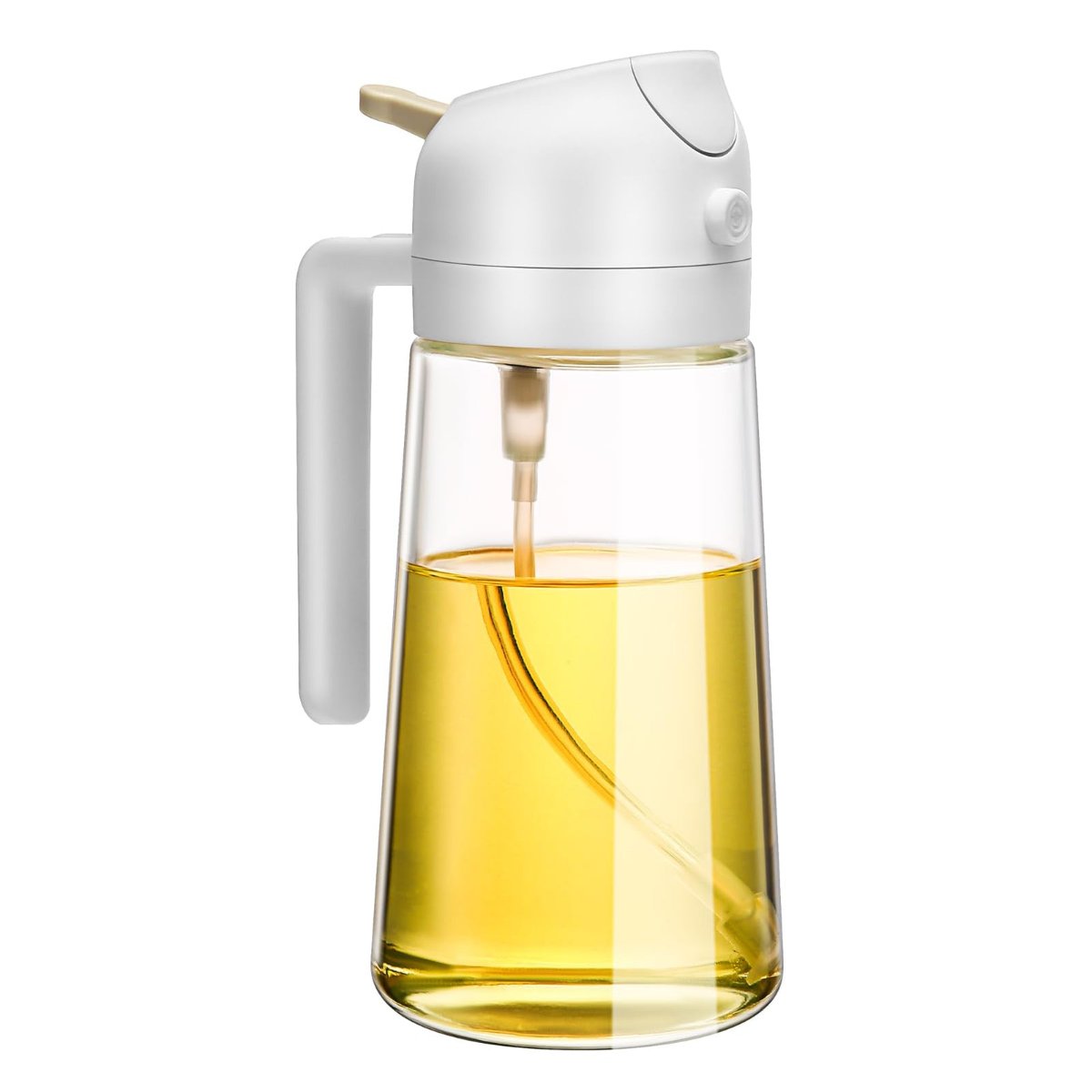 600Ml 2 In 1 Glass Oil Sprayer Dispenser Kitchen Sprayz Cooking Baking Bottle Bbq White