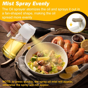 600Ml 2 In 1 Glass Oil Sprayer Dispenser Kitchen Sprayz Cooking Baking Bottle Bbq White