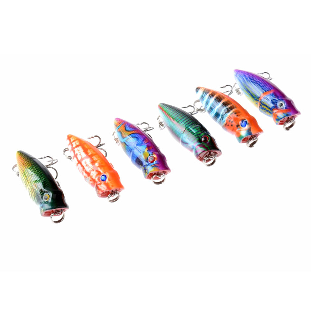 6X 3.5Cm Popper Poppers Fishing Lure Lures Surface Tackle Fresh Saltwater