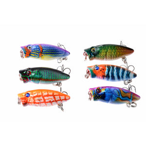 6X 3.5Cm Popper Poppers Fishing Lure Lures Surface Tackle Fresh Saltwater