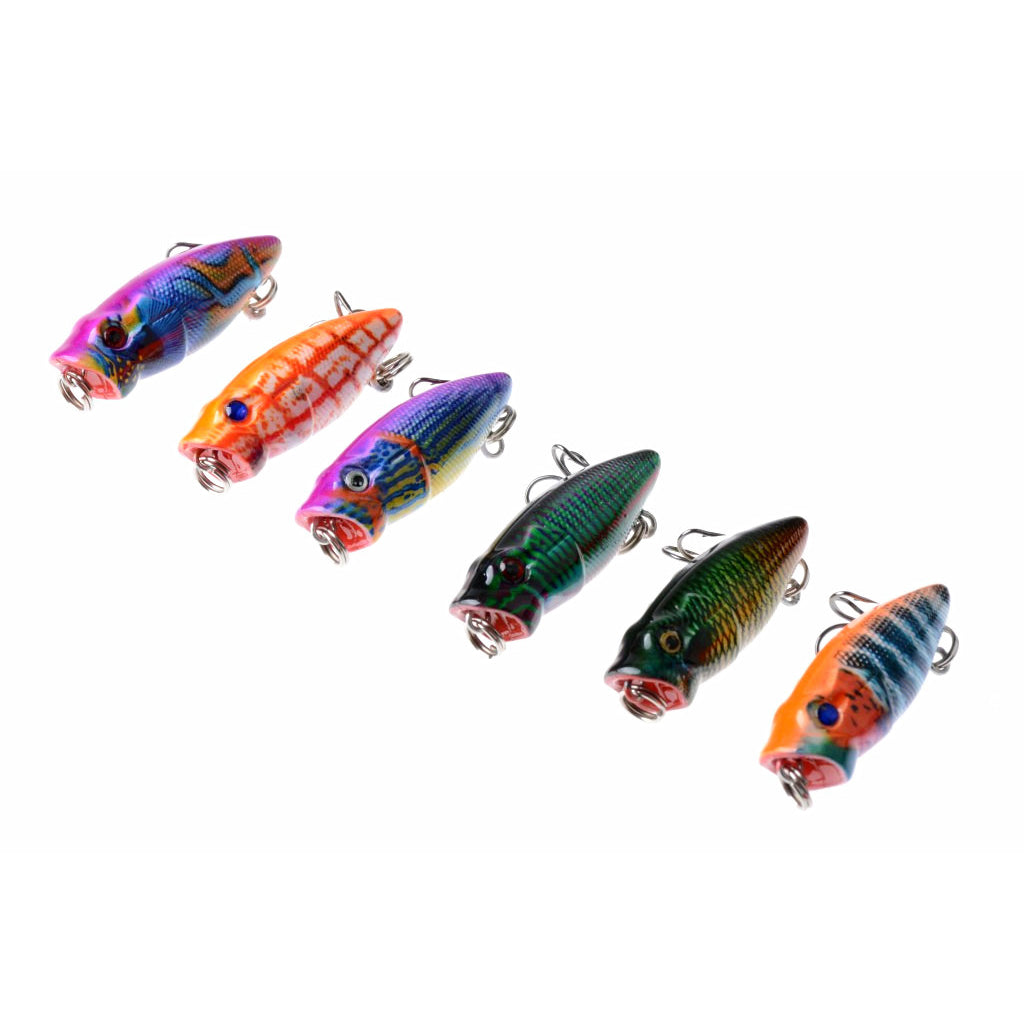 6X 3.5Cm Popper Poppers Fishing Lure Lures Surface Tackle Fresh Saltwater