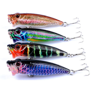 4X 6.5Cm Popper Poppers Fishing Lure Lures Surface Tackle Fresh Saltwater