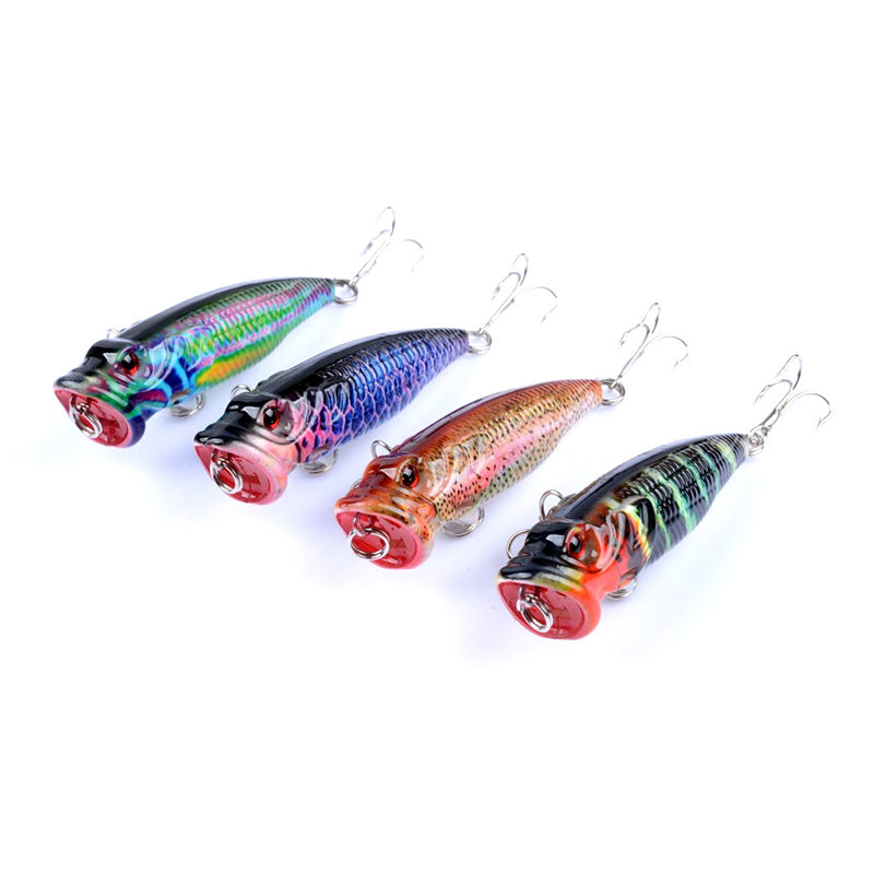 4X 6.5Cm Popper Poppers Fishing Lure Lures Surface Tackle Fresh Saltwater