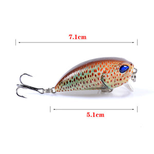 6X Popper Poppers 5.1Cm Fishing Lure Lures Surface Tackle Fresh Saltwater