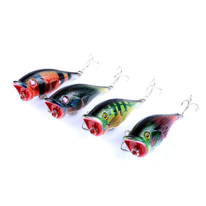 4X 6.5Cm Popper Poppers Fishing Lure Lures Surface Tackle Fresh Saltwater