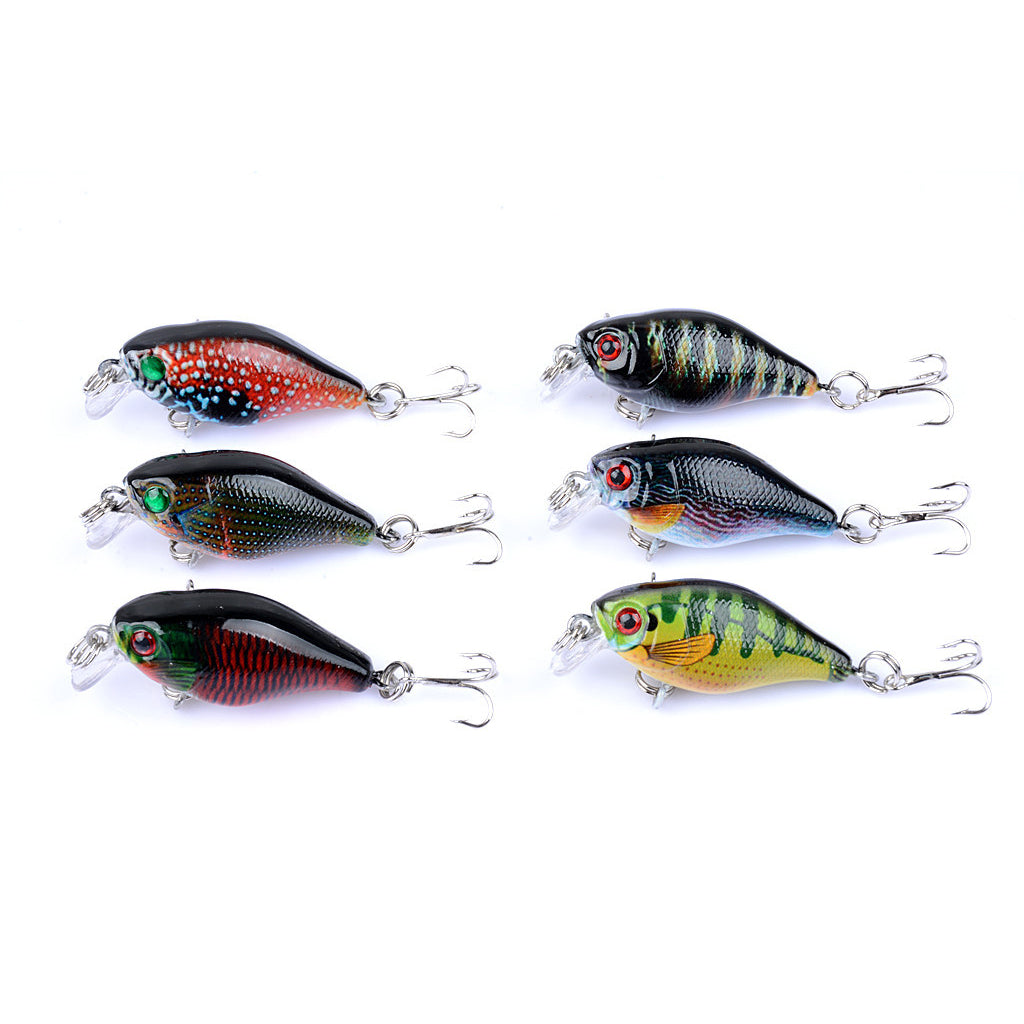 6X 4.3Cm Popper Crank Bait Fishing Lure Lures Surface Tackle Saltwater