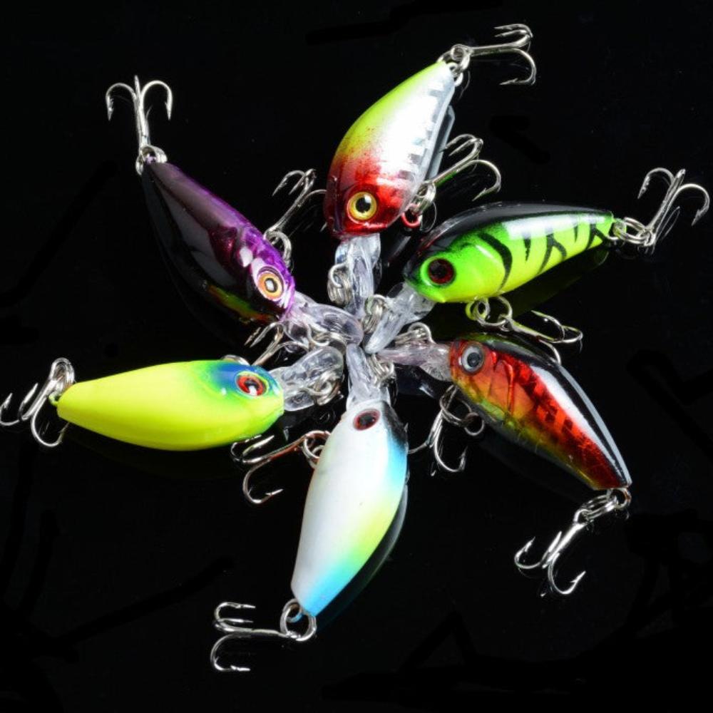 6X 4.5Cm Popper Crank Bait Fishing Lure Lures Surface Tackle Saltwater