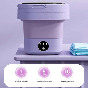 Mini 8L Portable Foldable Washing Machine Washer For Underwear Baby Clothes Camping Travel Purple