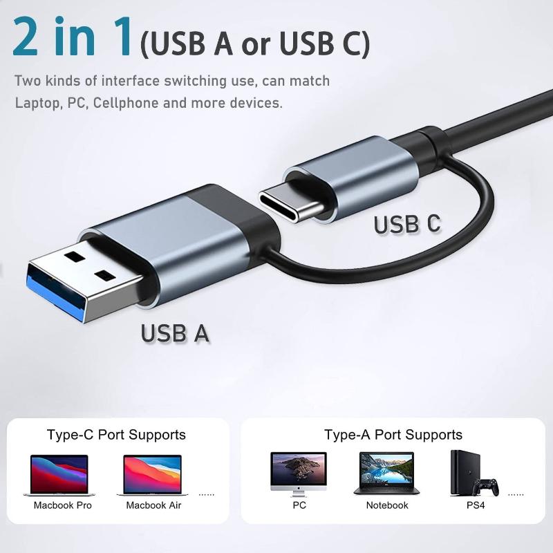 Usb Hub 3.0 7 Ports Aluminium C To For Macbook Pro/Mini Imac Laptop