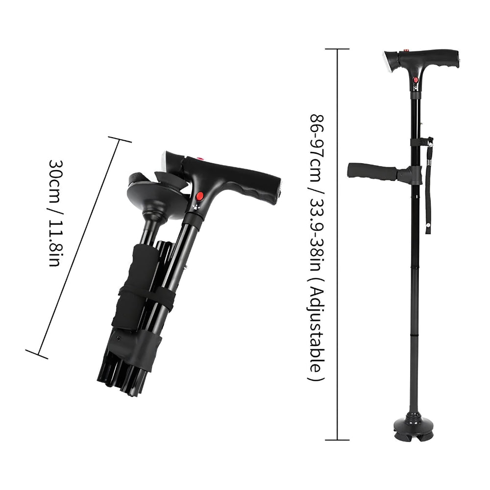 Easy To Collapse Walking Cane Stick With Led