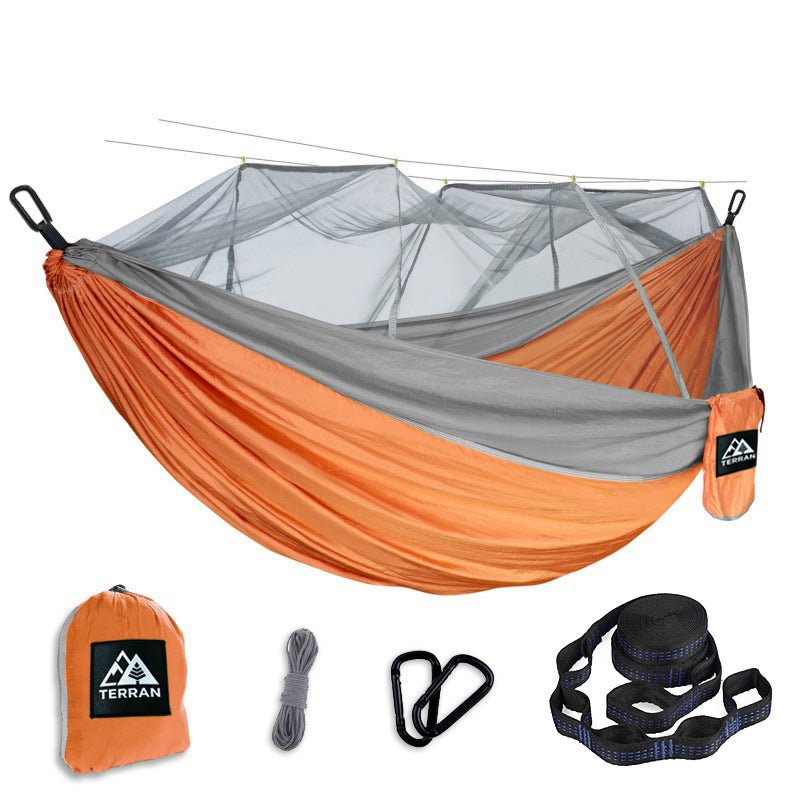 Terran Camping Hammock With Mosquito Net Orange