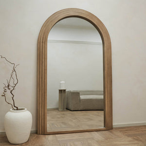 Interior Ave Sierra Arched Step Mirror Oak Large Full Length