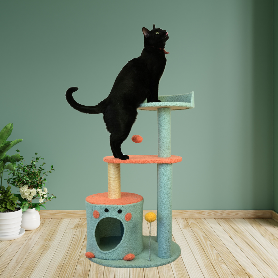 Petwiz 85Cm Vivid Cat Tree Scratching Post Pole