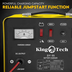 Kingtech 2In1 Battery Charger Jump Starter New Dual Heavy Duty Car 40Amp