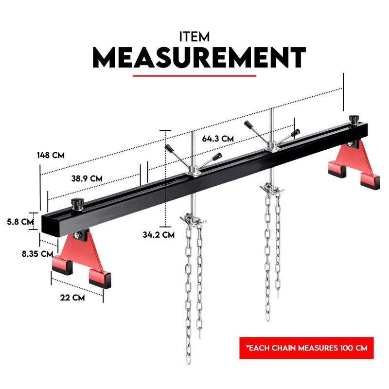 Fiernero Engine Support Bar Load Leveler 1100 Lbs Transmission W/ Dual Hook