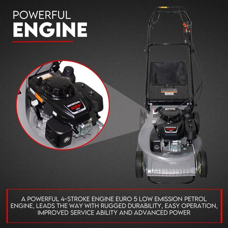 Lawn Mower Self Propelled 21" With A 5.5Hp Honda Engine Alloy Body Mulching