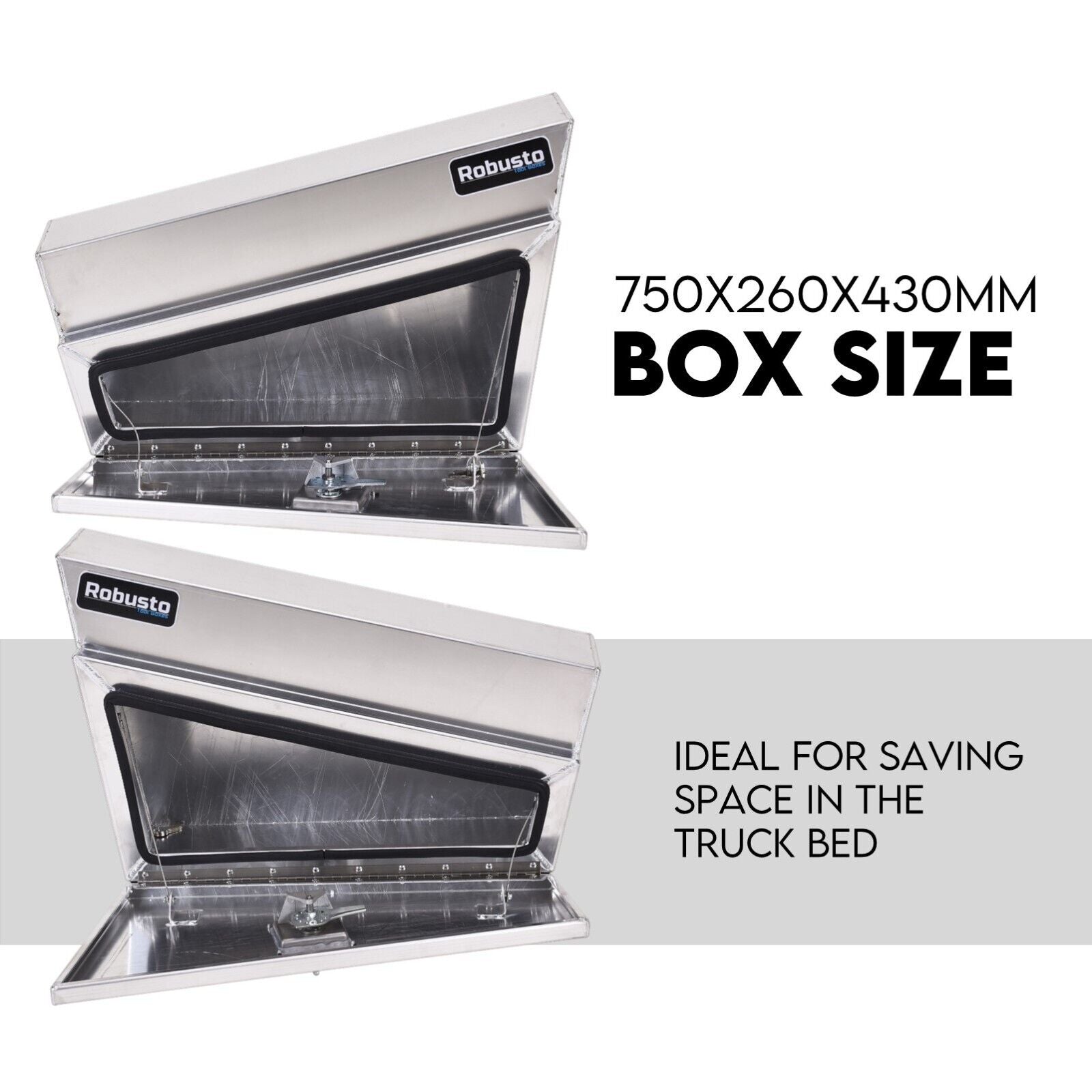 Under Tray Tool Box Underbody Pair Set 750Mm Aluminium