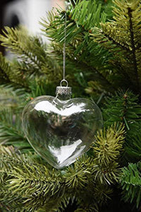 Iridescent Glass Heart Ornaments Fillable Baubles For Christmas Decorations