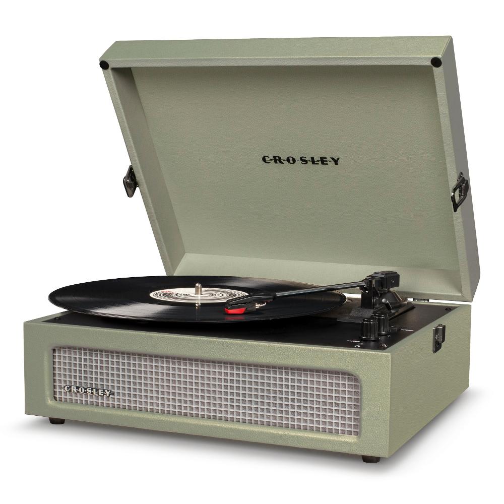 Crosley Voyager Bluetooth Portable Turntable Sage + Bundled Majority D40 Speakers Black