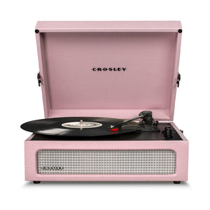 Crosley Voyager Bluetooth Portable Turntable Amethyst + Bundled Record Storage Display Stand