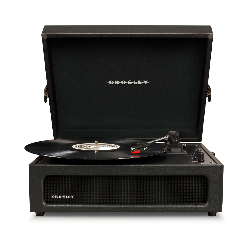 Crosley Voyager Bluetooth Portable Turntable Black + Bundled Record Storage Display Stand