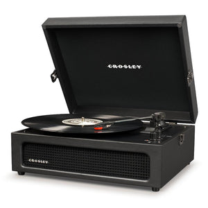 Crosley Voyager Bluetooth Portable Turntable Black + Bundled Record Storage Display Stand