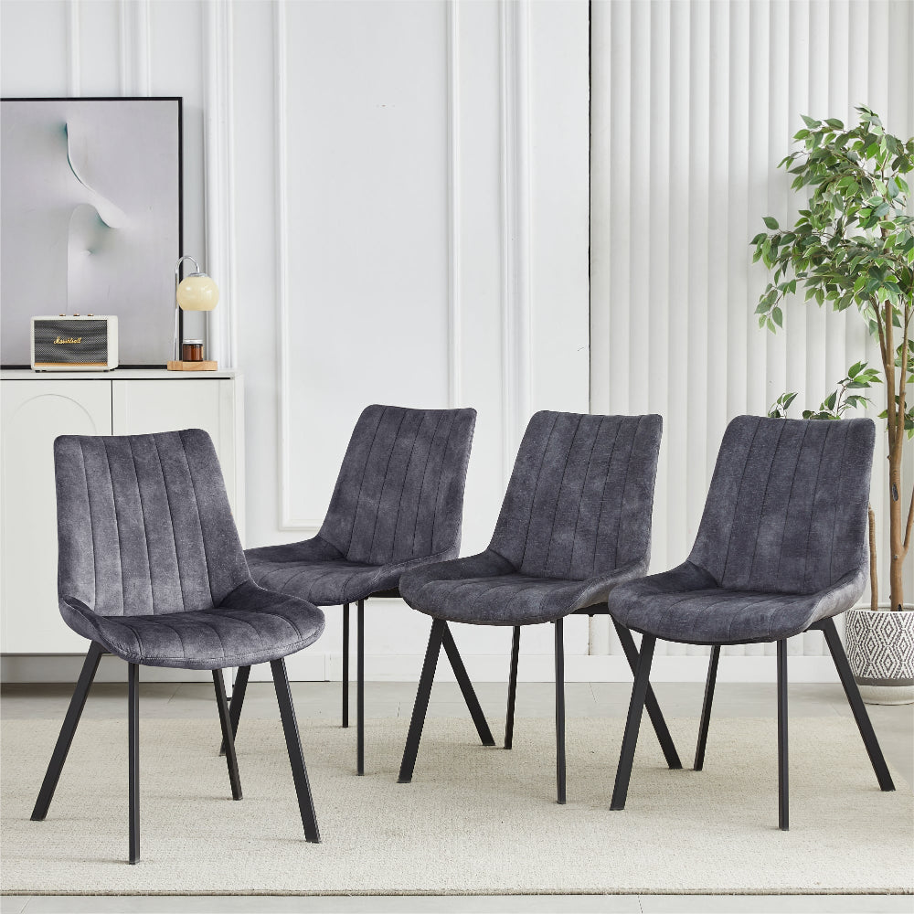 Sloane Fabric Dining Chairs (Set Of 4) Grey