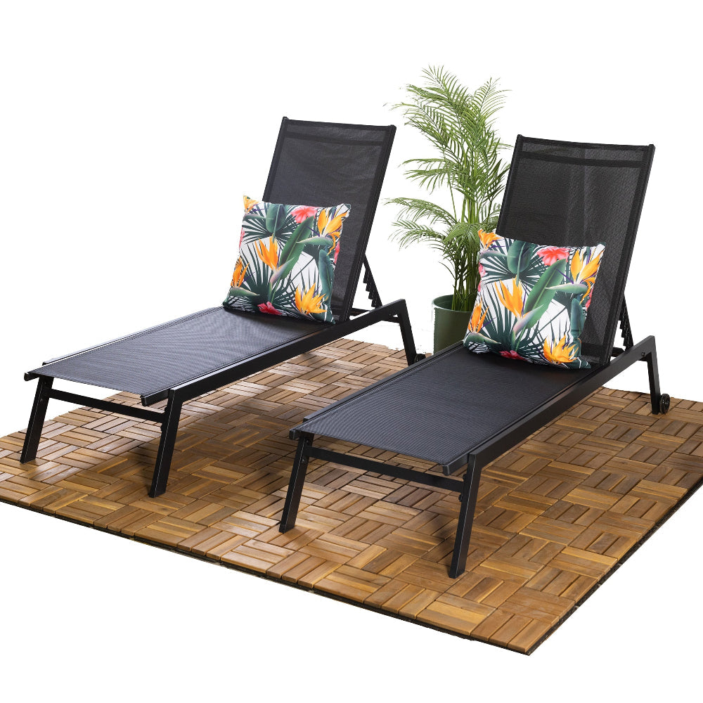 Sirocco (Set Of 2) Sunloungers Black