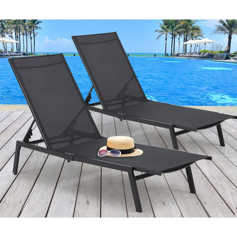 Sirocco (Set Of 2) Sunloungers Black