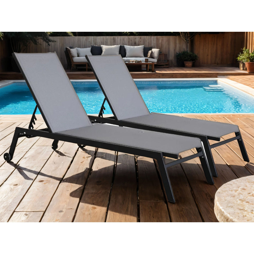 Sirocco (Set Of 2) Sunloungers Black