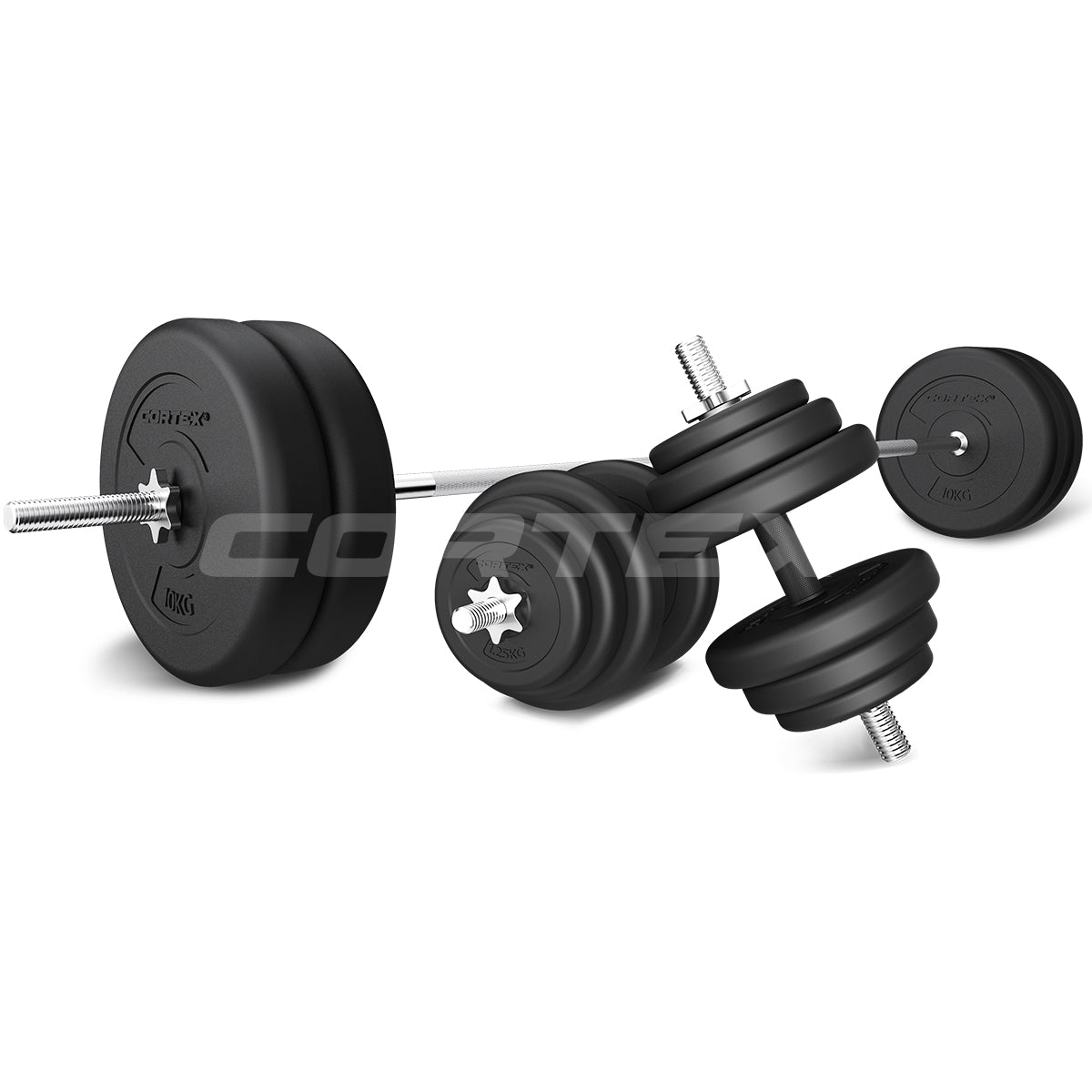 Cortex 85Kg Endurashell Barbell & Dumbbell Weight Set