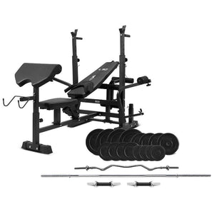 Lsg Gbn100 Multi Function Bench Press With 90Kg Weight And Bar Set