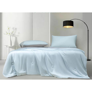 Ice Cooling Reversible Summer Comforter Blanket (Blue And Grey Single/Double)