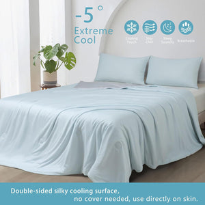 Ice Cooling Reversible Summer Comforter Blanket (Blue And Grey Single/Double)