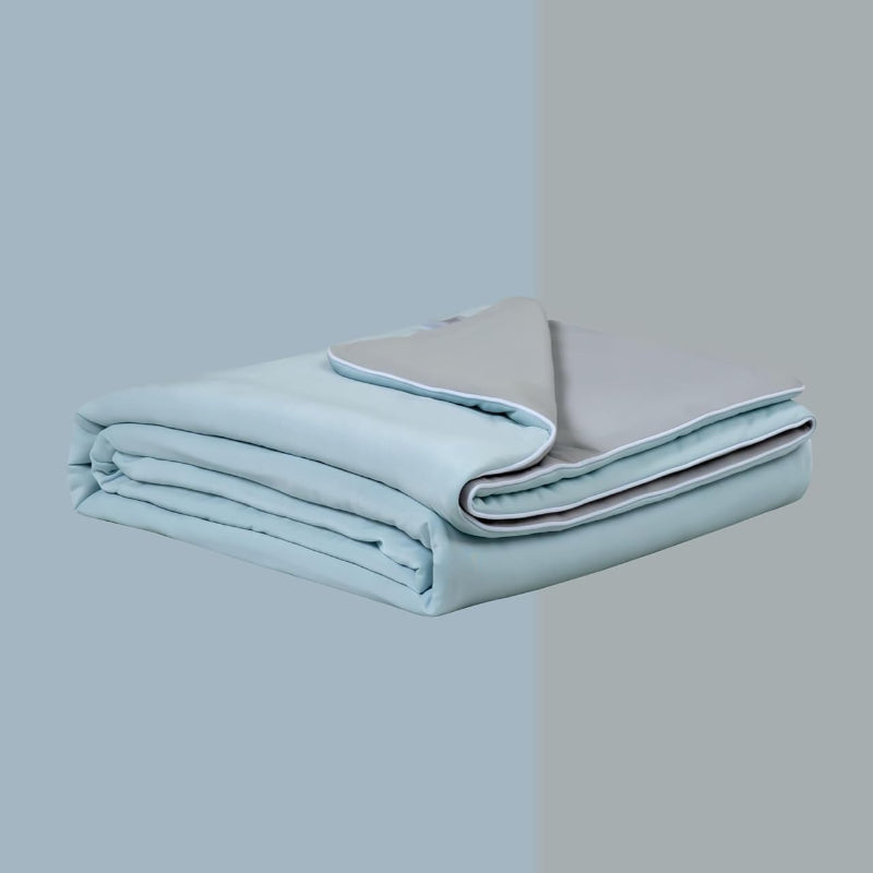 Ice Cooling Reversible Summer Comforter Blanket (Blue And Grey Single/Double)