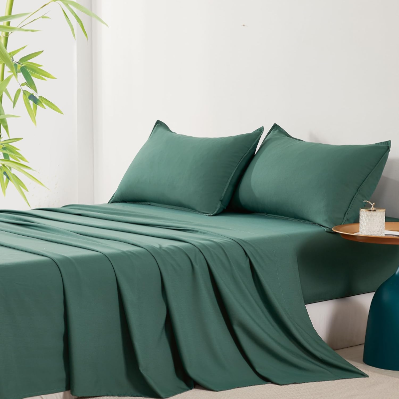 Bamboo Microfibre Sheet Set Green Single