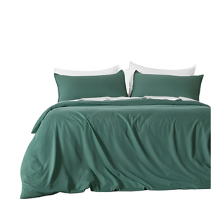 Bamboo Microfibre Quilt Cover Set Green Single