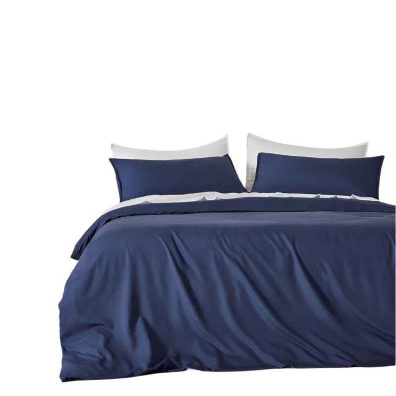 Bamboo Microfibre Quilt Cover Set Navy King