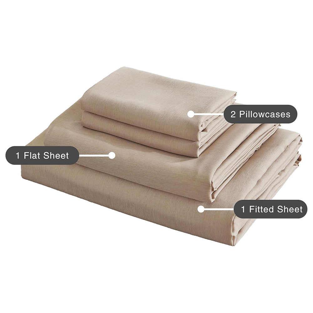 Bamboo Microfibre Sheet Set Linen Double