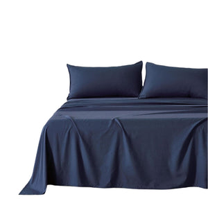 Bamboo Microfibre Sheet Set Navy Single