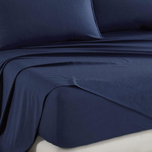 Bamboo Microfibre Sheet Set Navy Single