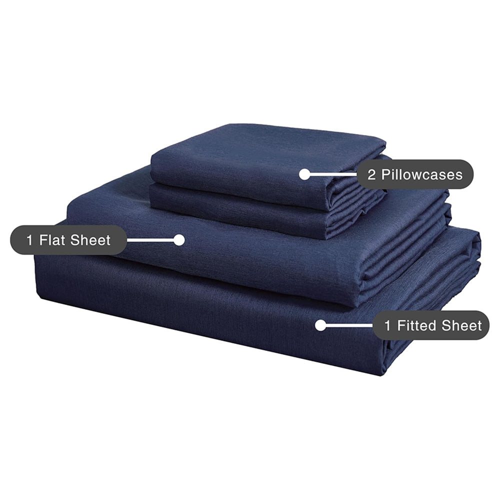 Bamboo Microfibre Sheet Set Navy Queen