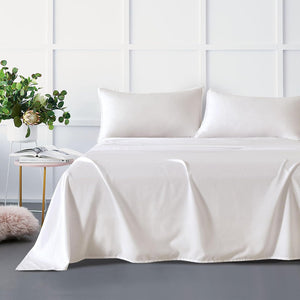 Bamboo Microfibre Sheet Set White Double