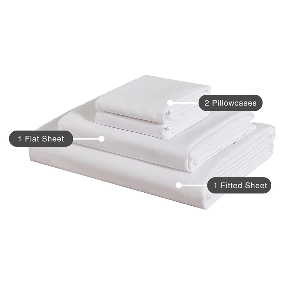 Bamboo Microfibre Sheet Set White King