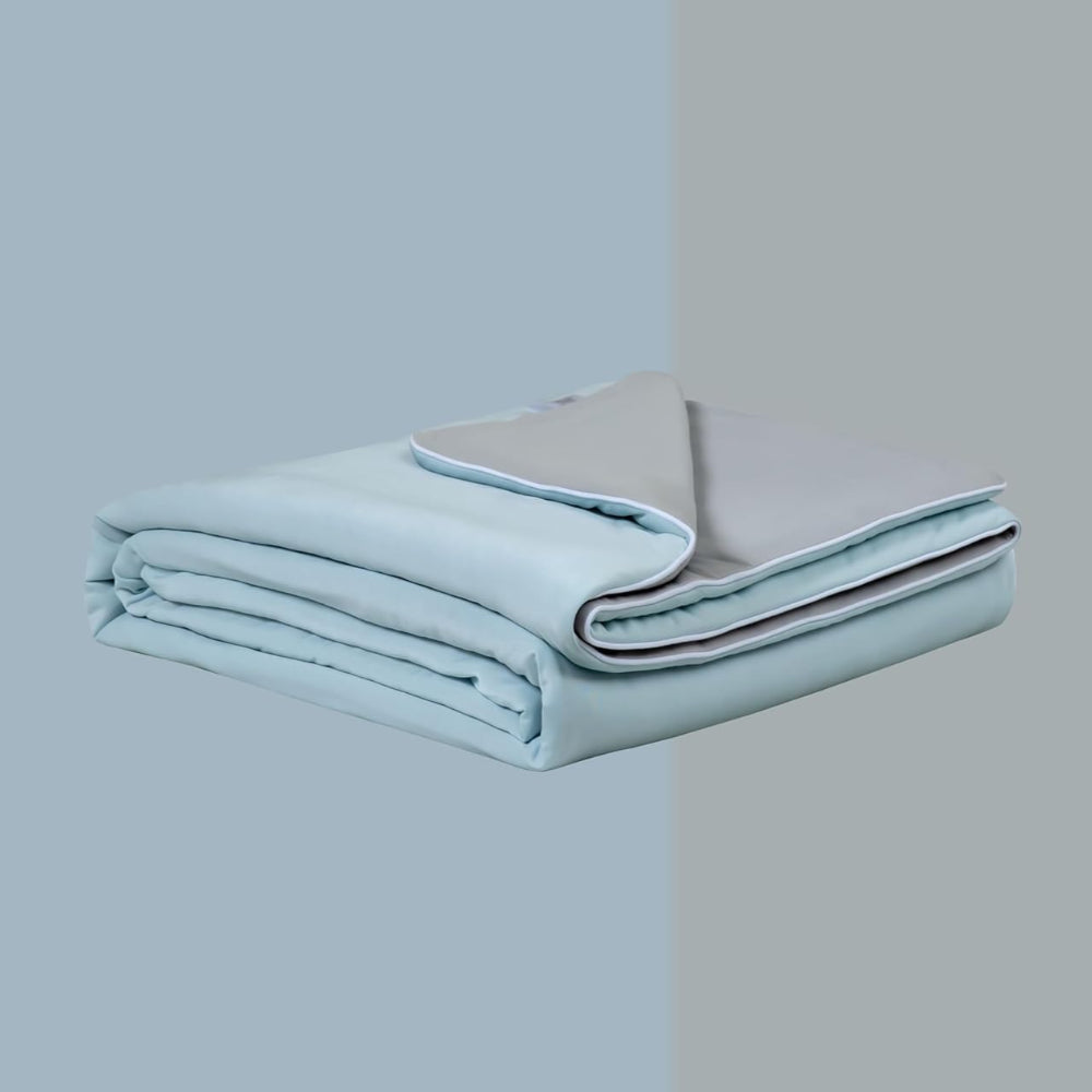 Gioia Casa Ice Cooling Reversible Summer Comforter Blanket (Blue And Grey Queen/King)