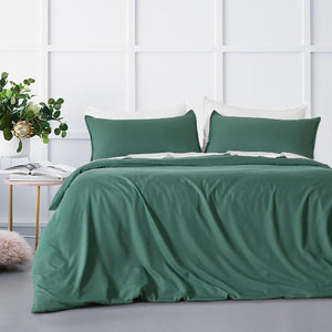 Bamboo Microfibre Quilt Cover Set Green King