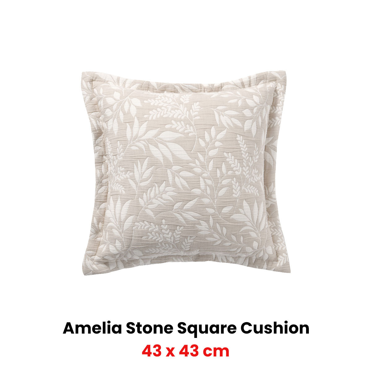 Bianca Ameila Stone Square Filled Cushion 43 X 43Cm