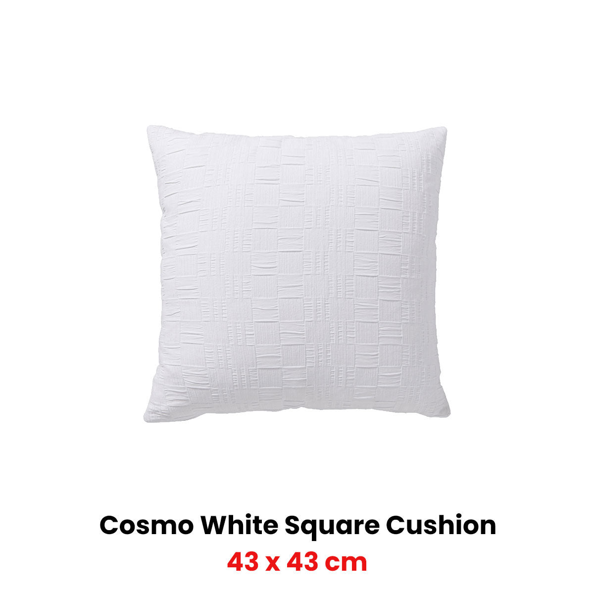 Bianca Cosmo White Square Filled Cushion 43 X 43Cm