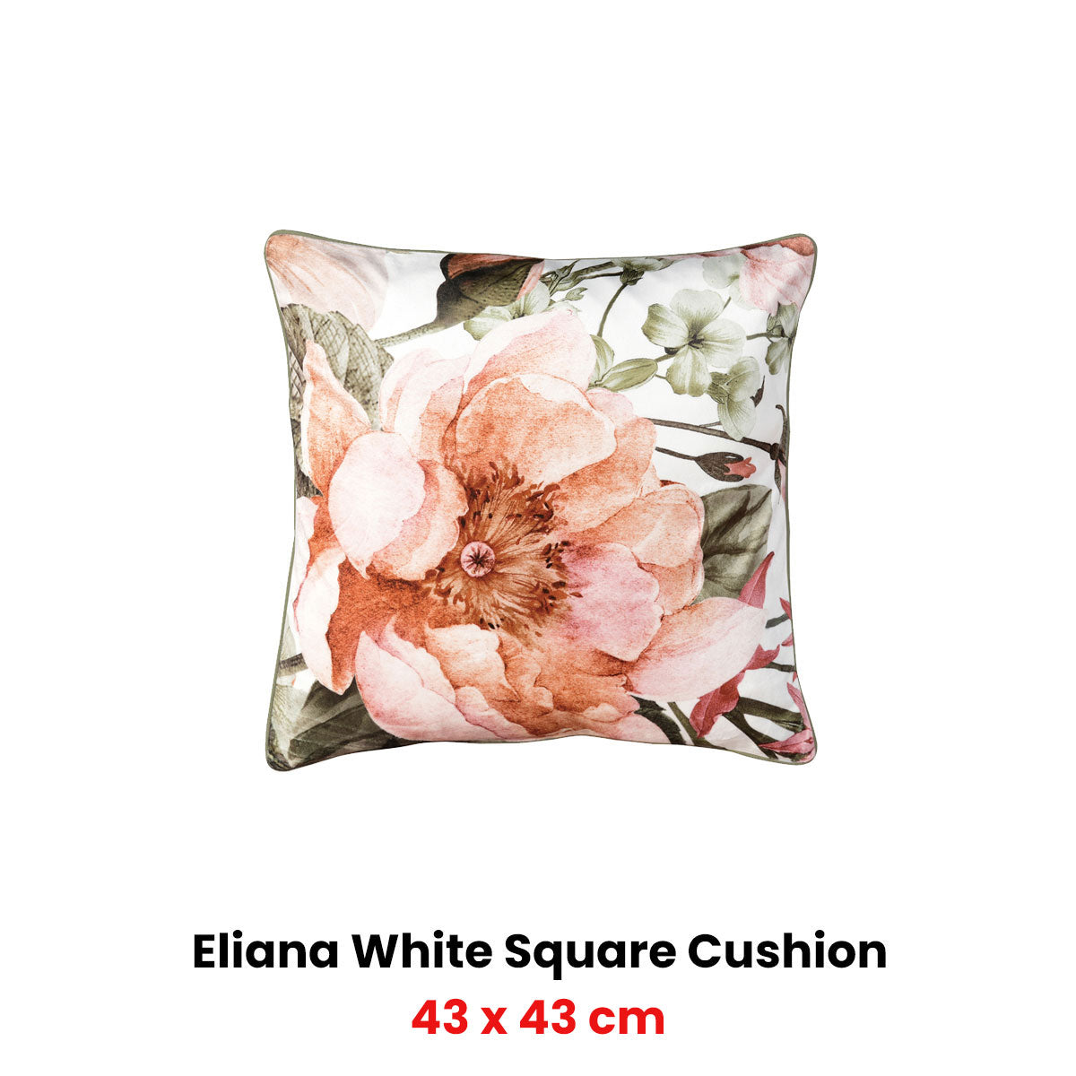 Bianca Eliana White Velvet Square Filled Cushion 43 X 43Cm